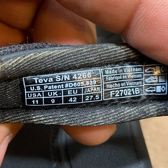 Teva Tirra Womens Black Sandals Size 11 Adjustable Straps Rubber Sole Outdoor - Picture 8 of 8